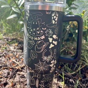 Ghosty-40 Oz Stanley Quencher H2.0 Travel Tumbler With Handle - Full