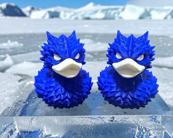 Frost-Quacker Ice Duck, 3D Printed PLA Collectible, Winter Desk Decor