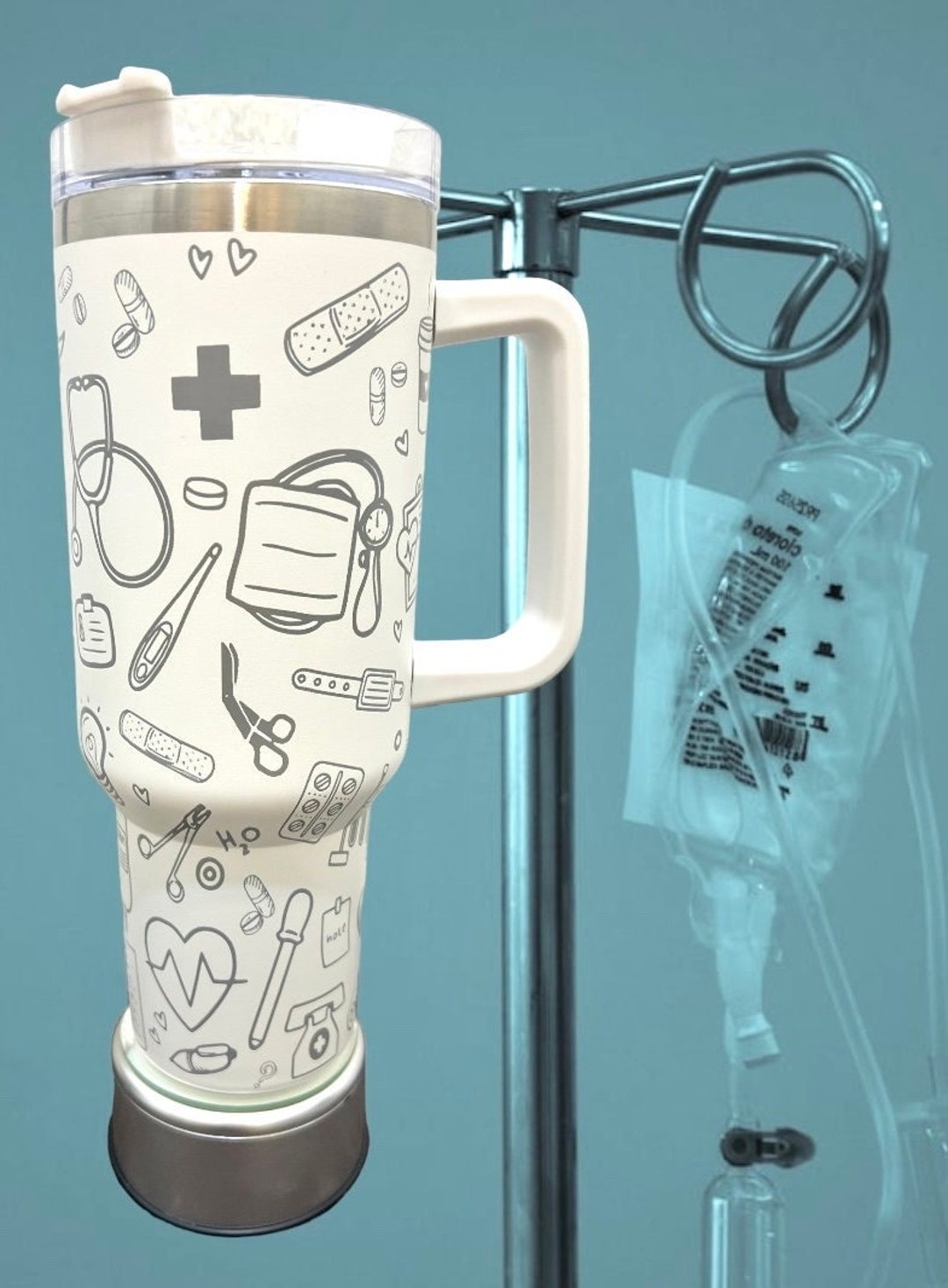 40oz Stanley Quencher - Engraved Medical Pro Design Full Wrap w/ Handle &  Straw