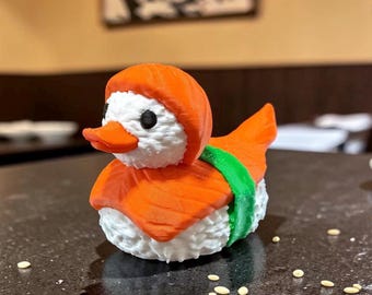 3D Printed Sashimi Duck, Sushi Character Toy, Desk Decor, Quirky Gift