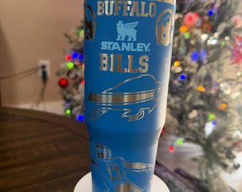 Custom Engraved Bills Stanley Tumbler – Azure Iceflow