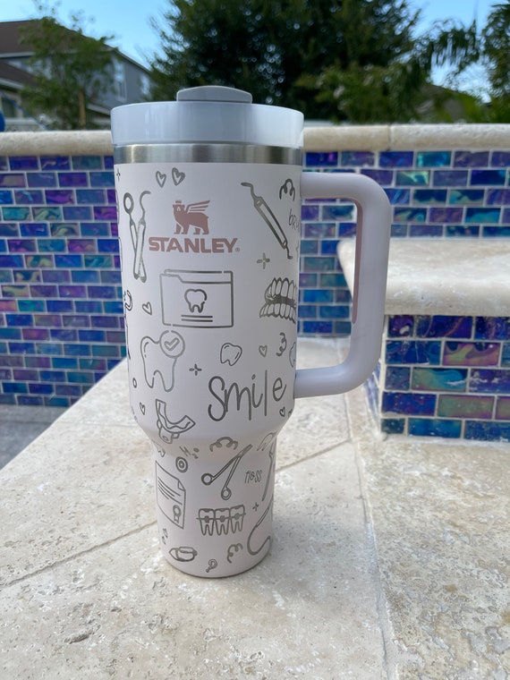 Dental Life-40 Oz Stanley Quencher H2.0 Travel Tumbler With Handle Full  Wrap Engraved 