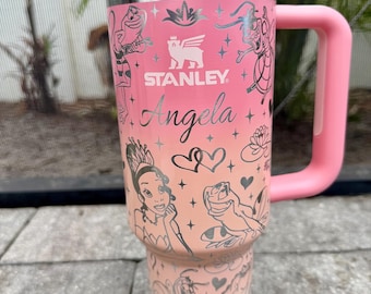 Princess and Frog Engraved Stanley Tumbler - 40 oz H2.0 Quencher