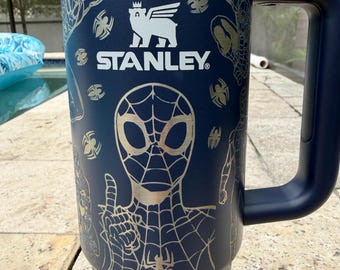 Spiderman -30 OZ Stanley H2.0 Quencher Tumbler With Handle-Full Wrap Engraved