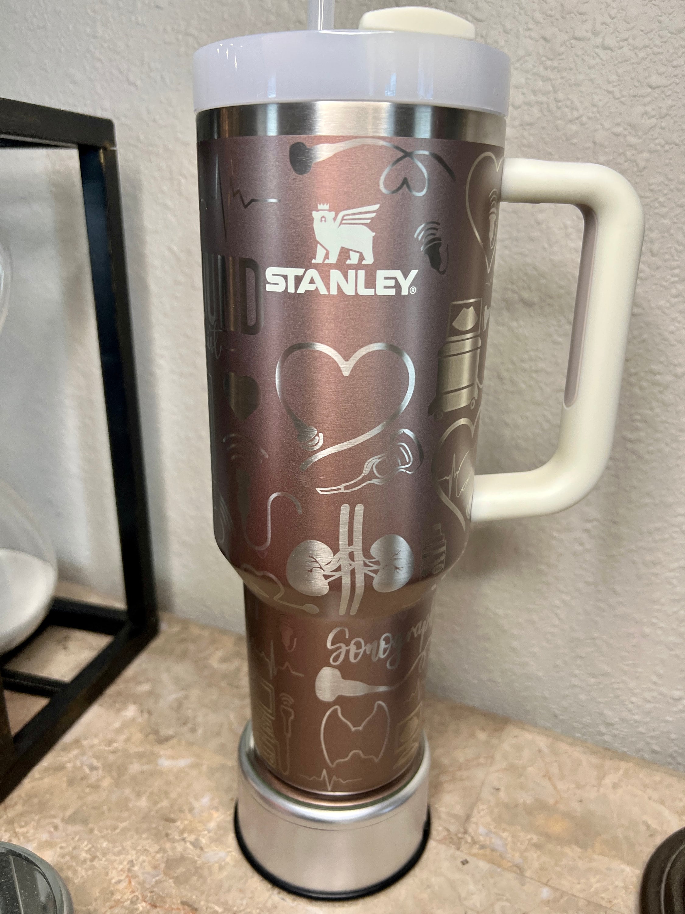 DENTAL WORK-30 OZ Stanley H2.0 Quencher Tumbler With Handle-full Wrap  Engraved 