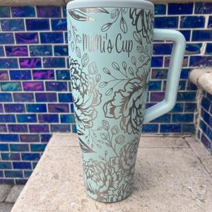 Peony -40 OZ Brumate ERA Leakproof  Tumbler/ cup with Handle-Full Wrap Laser Engraved