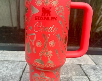 Housekeeping Laser Engraved Stanley Quencher H2.0: 40 Oz Personalized Travel Tumbler