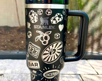 CASINO-Engraved Stanley Travel Quencher H2.0 Tumbler -40 OZ