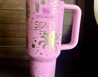 OCEAN LIFE- Engraved Stanley Travel Quencher H2.0 Tumbler - Stanley Cup-  40 oz.