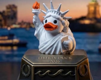 Liberty Duck Statue, Patriotic 3D Printed Desk Decor, PLA Figurine