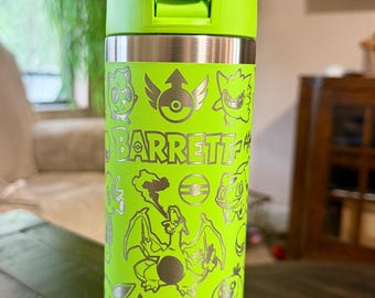 Pokemon Inspired Yeti Rambler 18 0z Engraved Water Bottle