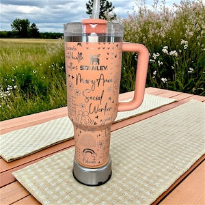 Social Worker Laser Engraved Tumbler - 40 Oz Stanley or Unbranded Travel Quencher