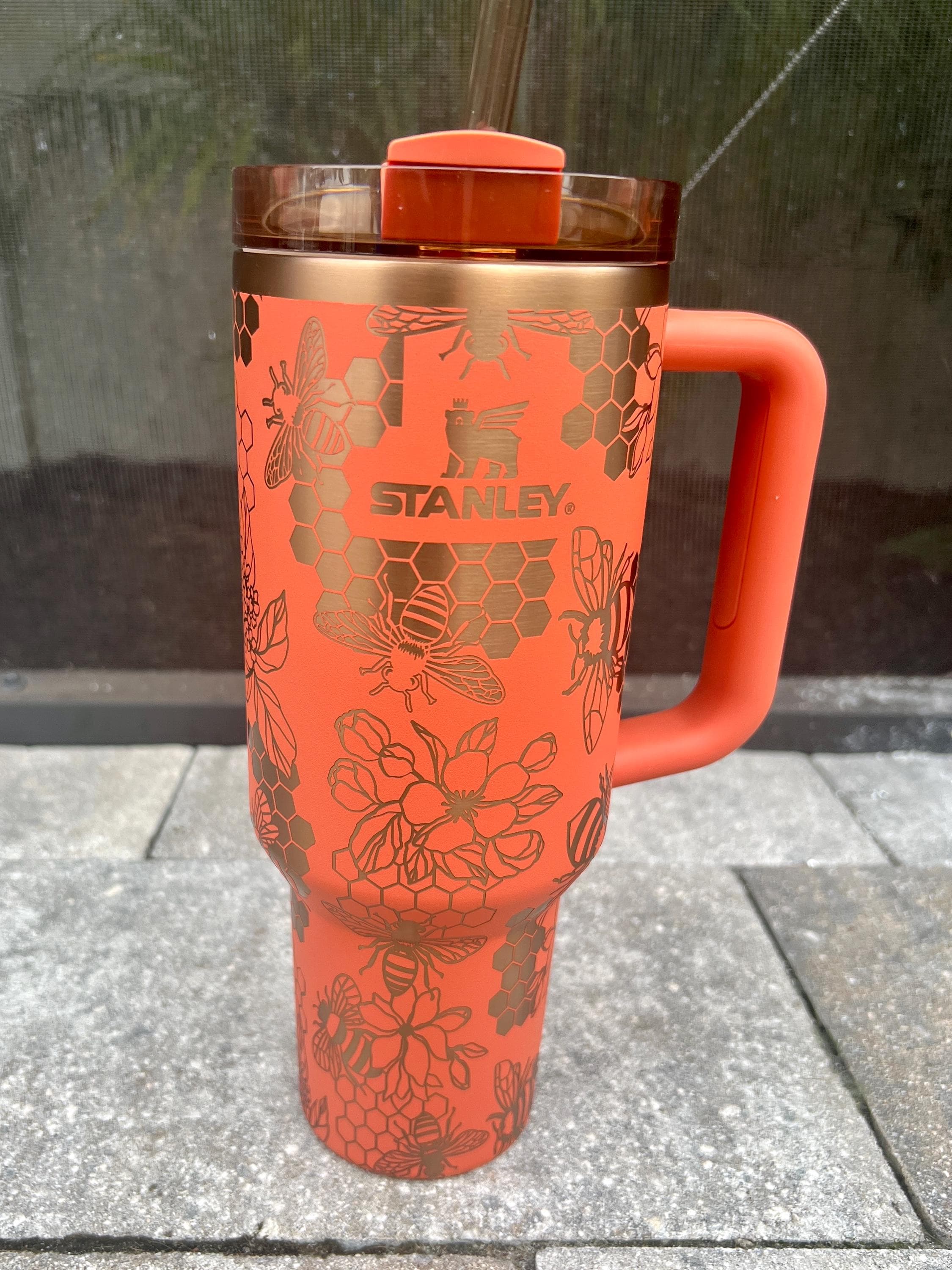 Honey Bee Stanley Quencher: 40oz Laser Engraved Travel Tumbler - Etsy