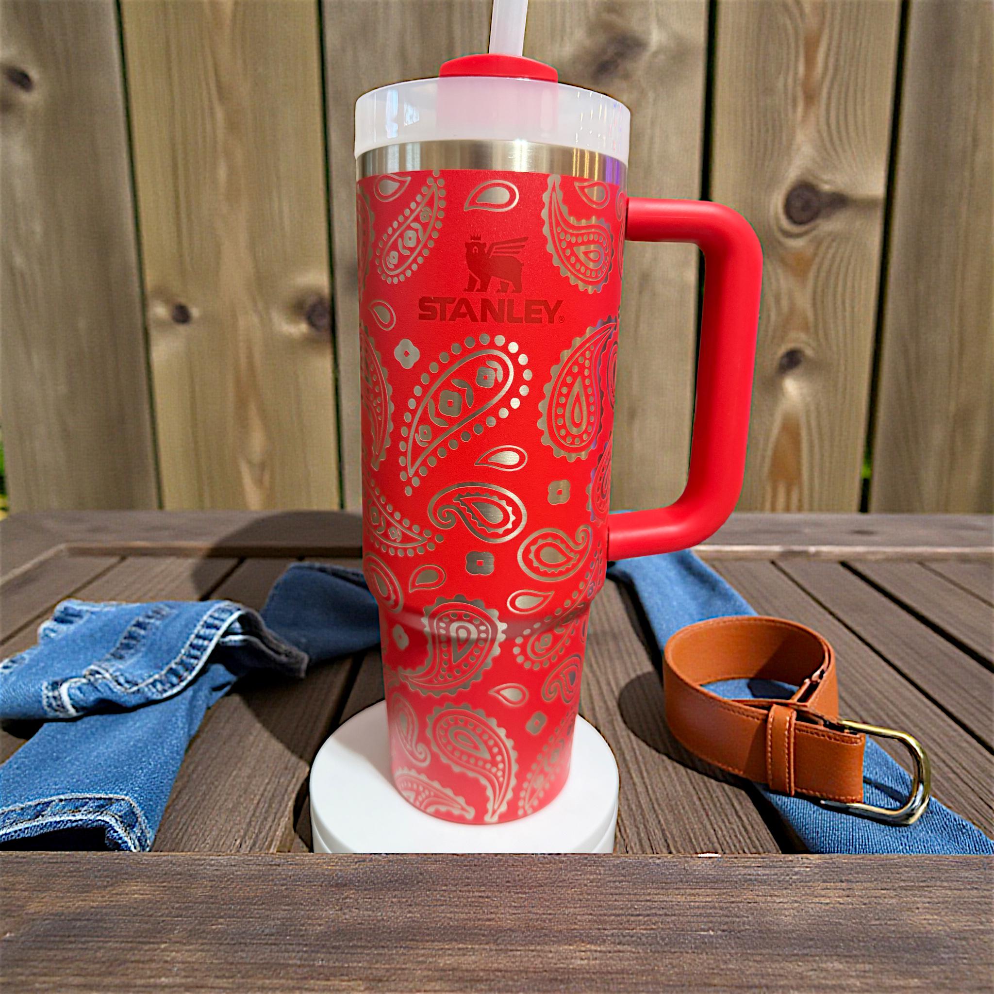 Bandana Pattern - 30 OZ Stanley H2.0 Quencher Tumbler With Handle