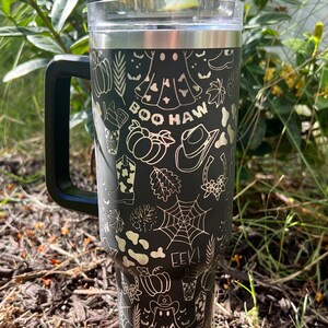 Ghosty-40 Oz Stanley Quencher H2.0 Travel Tumbler With Handle - Full