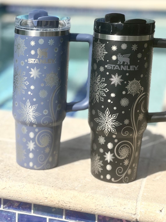 SNOWFLAKE 30 OZ Stanley H2.0 Quencher Tumbler With Handle-full Wrap  Engraved 