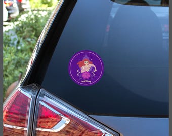 Desafío de la Media Maratón de las Princesas Disney 19.3 Millas 2027 #RunDisney Run Disney Calcomanía circular removible de 4 pulgadas o imán para auto