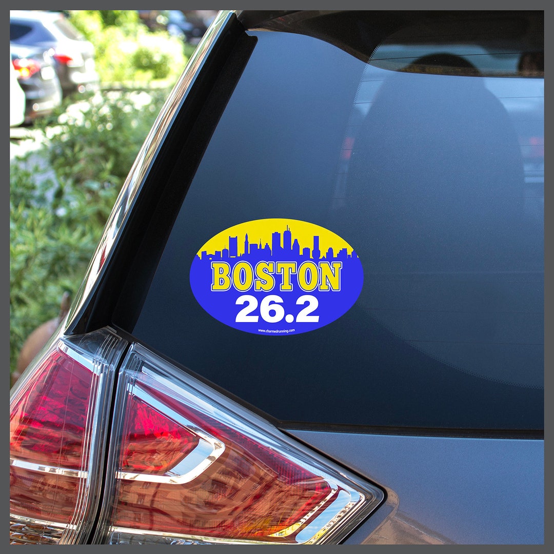 Boston 26.2 Marathon With City Skyline Icon Removable Sticker Decal or ...