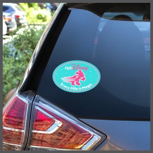 RunDisney #RunDisney Run Disney World Mickey Every Mile Is Magic Decal or Car Magnet in Teal Running Gifts for Runners