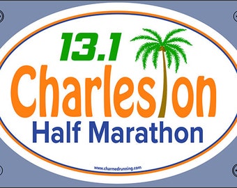 Pegatina removible para ventana o imán de coche de la Media Maratón de Charleston (13,1 millas). Regalos para corredores.