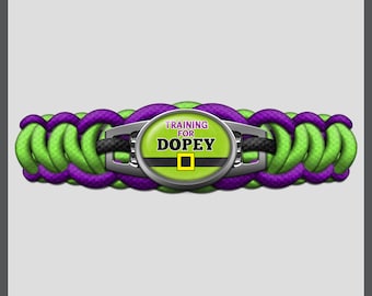 Run Disney #RunDisney Dopey Challenge Weekend Marathon In Training Slim Line Paracord Charm Bracelet Running Gifts for Runners