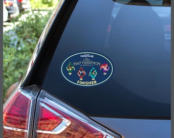 Carreras de media maratón de princesas Disney Fin de semana Genérico Finalista 2027 O Entrenamiento O Sin palabras #RunDisney Imán para coche o pegatina removible