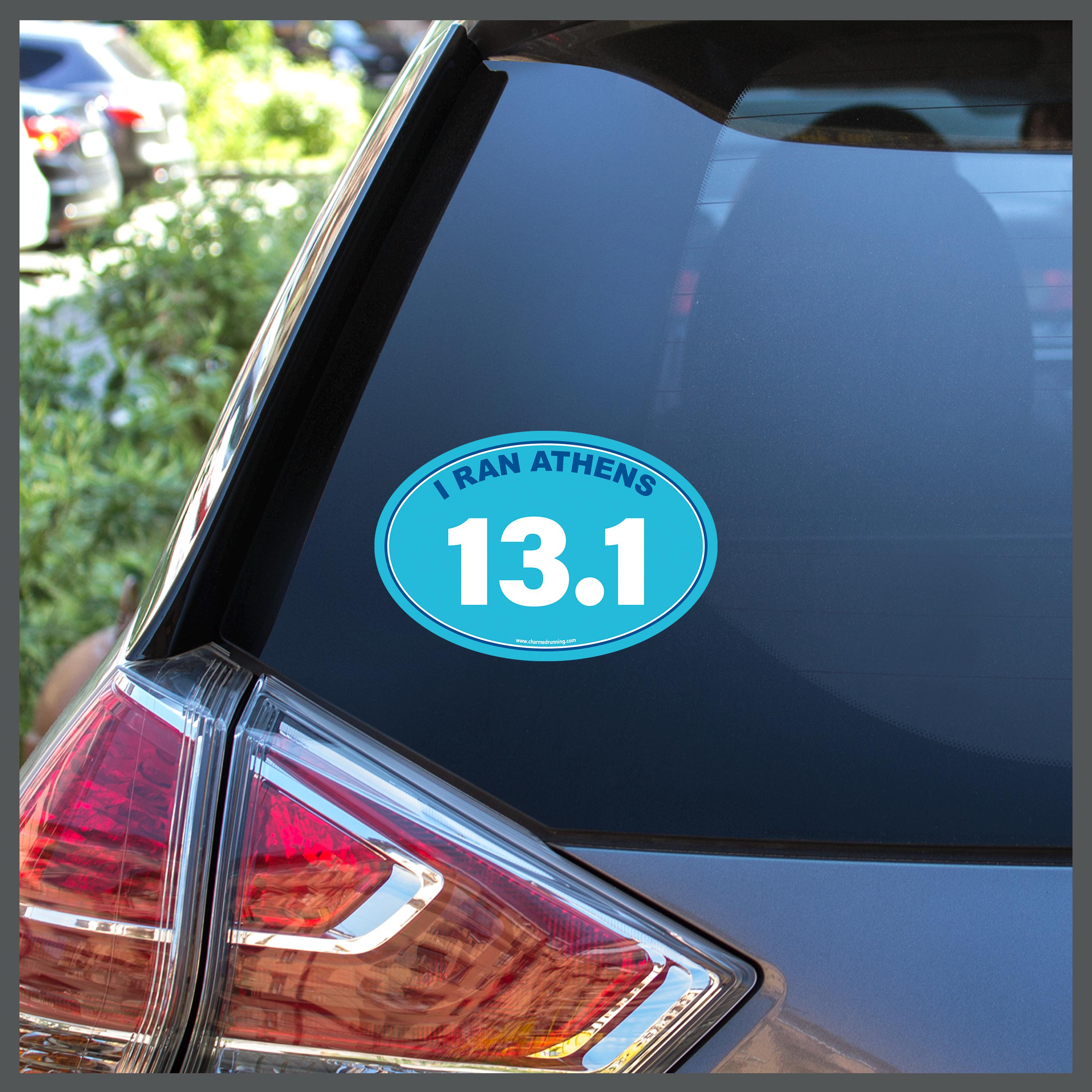 Funny "13.1 I Run Like A Girl" Pink Half Marathon Bumper Sticker – B127