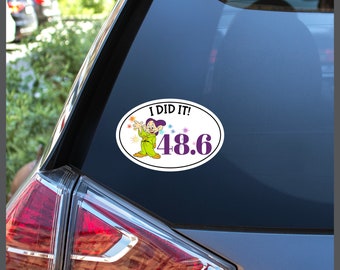 ¡Lo hice! Disney Dopey Challenge con Stardust 48.6 #RunDisney Run Disney NO YEAR Pegatina extraíble o imán de coche