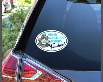 Pegatina removible para ventana, parachoques o imán para coche de los principales maratones del mundo (26,2 millas): Nueva York, Chicago, Tokio, Boston, Londres, Berlín.