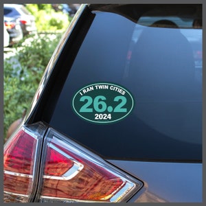 I Ran Twin Cities 26.2 Marathon Removable Sticker Decal or Car Magnet 2017 2018 2019 2020 2021 2022 CUSTOM YEAR Running Gifts for Runners