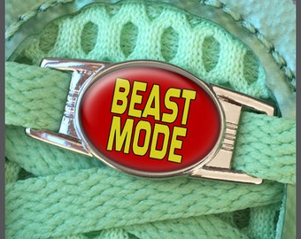 Beast Mode Men Running Runners Shoelace Sneaker Shoe Charm or Zipper Pull Running Gifts for Runners