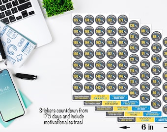 Walt Disney World Races RunDisney Disney MarathonWeekend 2027 COUNTDOWN To Race Day Sticker Sheets #RunDisney Running Gifts for Runners