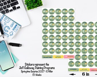 Walt Disney Races RunDisney Springtime Surprise 10-Miler 10 Miles Jeff Galloway 13-Week Training Stickers Planners Running Gifts THEMED 2027