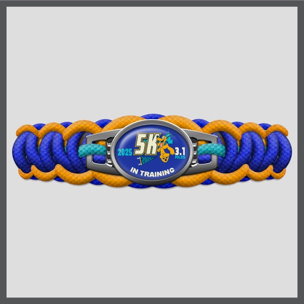 Run Disney #RunDisney Walt Disney Marathon Weekend 2025 5K 3.1 Miles IN TRAINING Paracord Bracelet Running Gifts for Runners