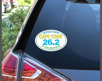 Pegatina removible para ventana, parachoques o imán para coche de la Maratón de Ciudad del Cabo, Sudáfrica (26,2 millas). SIN AÑO. Regalos para corredores.