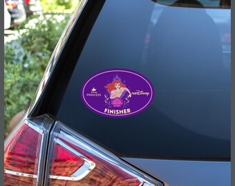 Desafío de la Media Maratón de las Princesas Disney 19.3 millas 2027 Finalista O en entrenamiento #RunDisney Imán para auto o calcomanía removible