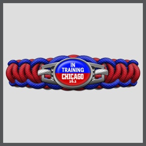 Chicago Marathon In Training Slim Line Paracord Charm Bracelet Running Gifts for Runners