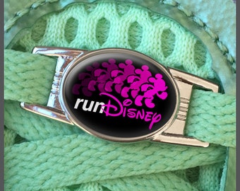 RunDisney Run Disney #RunDisney Race Challenge Runners Shoelace Sneaker Shoe Charm or Zipper Pull Running Gifts for Runners
