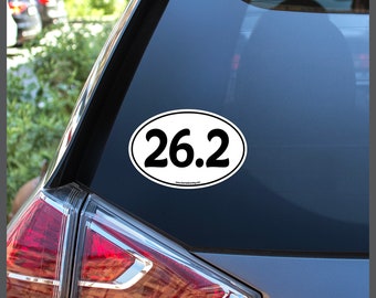 Race Distance 26.2 Miles Fancy Font Decal or Car Magnet Running Gifts for Runners