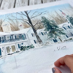 Hand Painted Watercolor House Portrait: Custom Home Painting - Etsy
