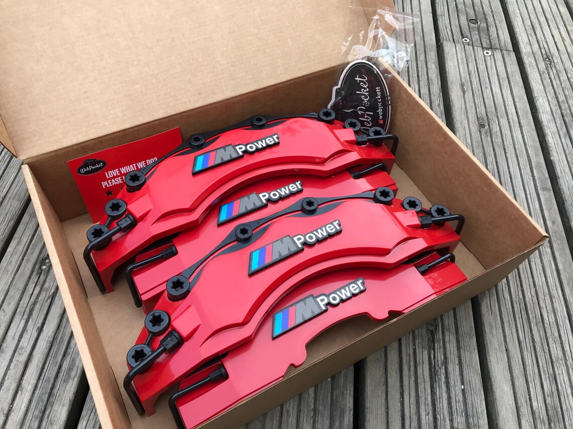 4pc Brake Caliper Covers for BMW M Power Red E30 E36 E46 E39 Etsy