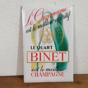Publicité Champagne BINET - Glacoïde - PLV Carton publicité ancienne