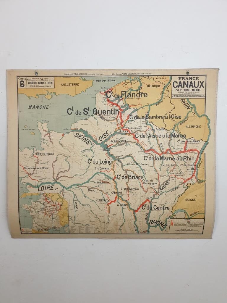 Carte Géographique Scolaire - Les Canaux Français -