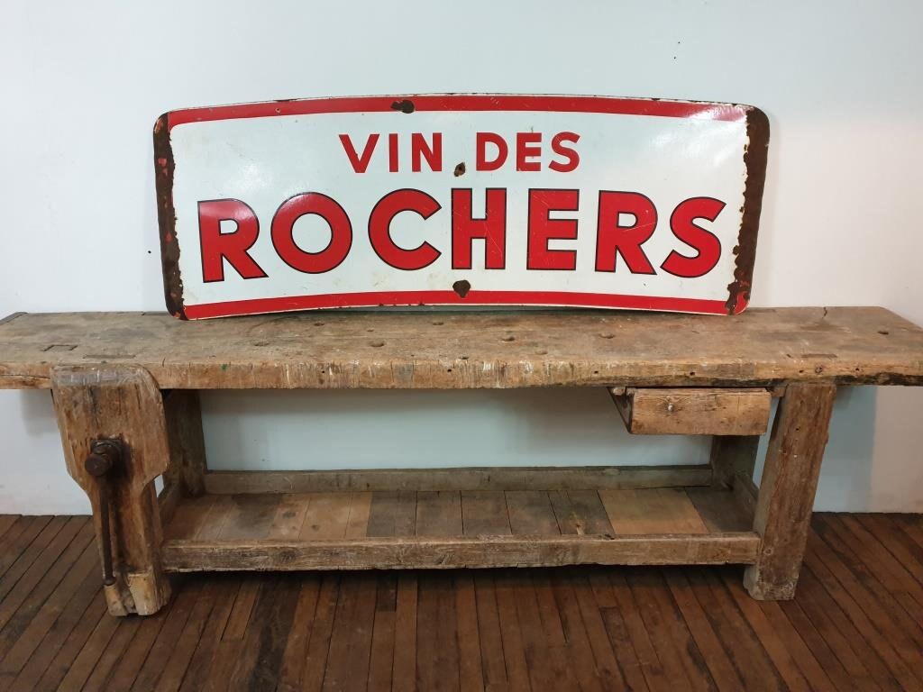 Grande Plaque Émaillée Pour Le Vin Des Rochers