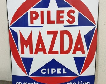 Plaque émaillée Piles MAZDA