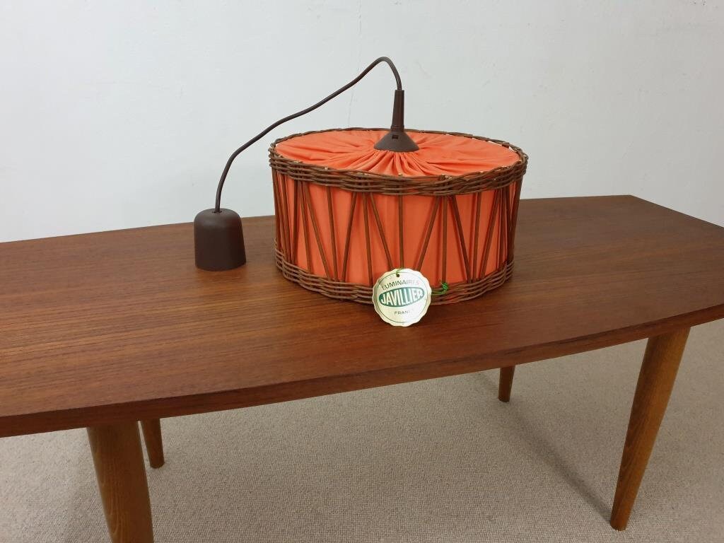 Lustre en Rotin Vintage