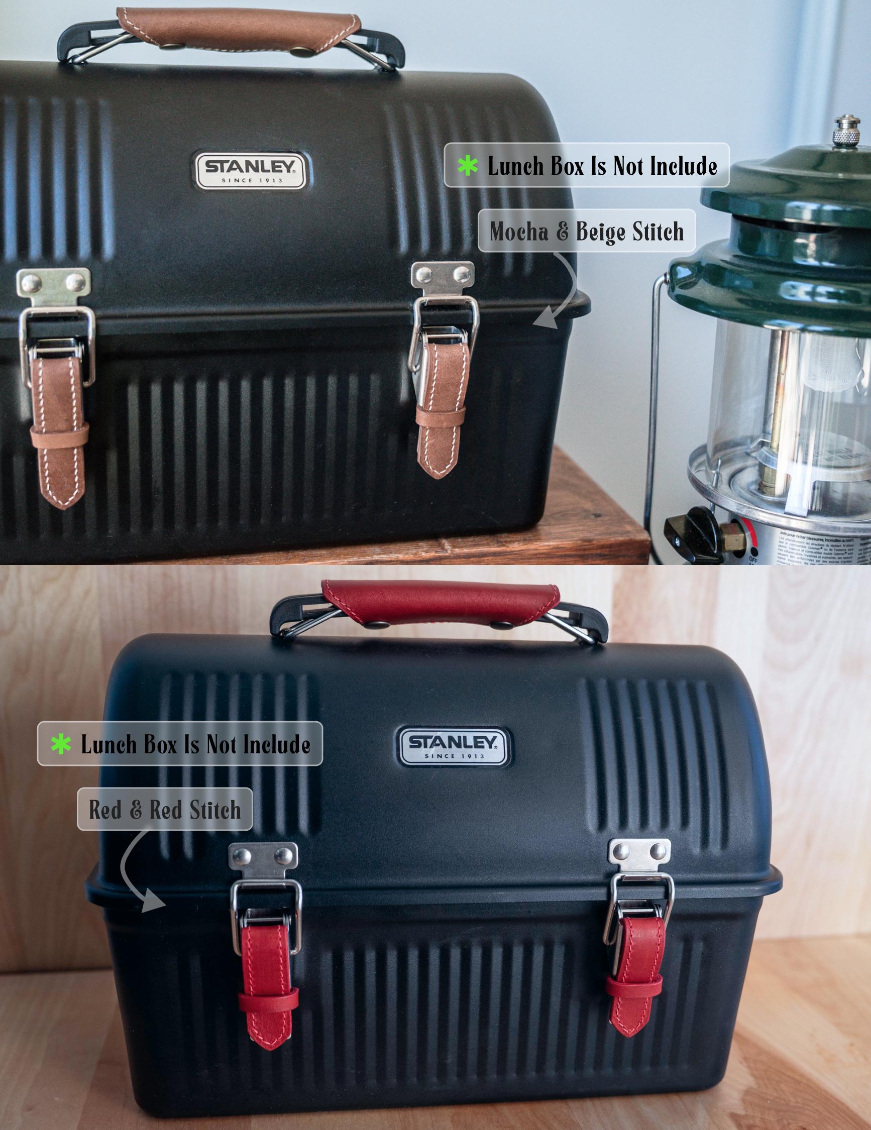 Personalized Leather Stanley Lunch Box Strap Set With Insert Tray