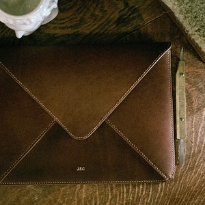 Personalized Leather iPad Pro Cover: Envelope Style, Magnetic Closure