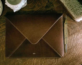 Personalized envelope Leather Ipad Pro cover 12.9&quot; 11&quot;| IPad Air sleeve10.9&quot; 10.5&quot; 9.7&quot;| Personalized leather ipad pouch