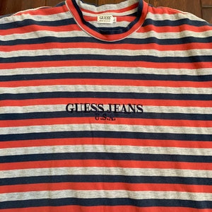 Vintage Guess 3-farbig gestreiftes Hemd EXTREM SELTEN Bild 2